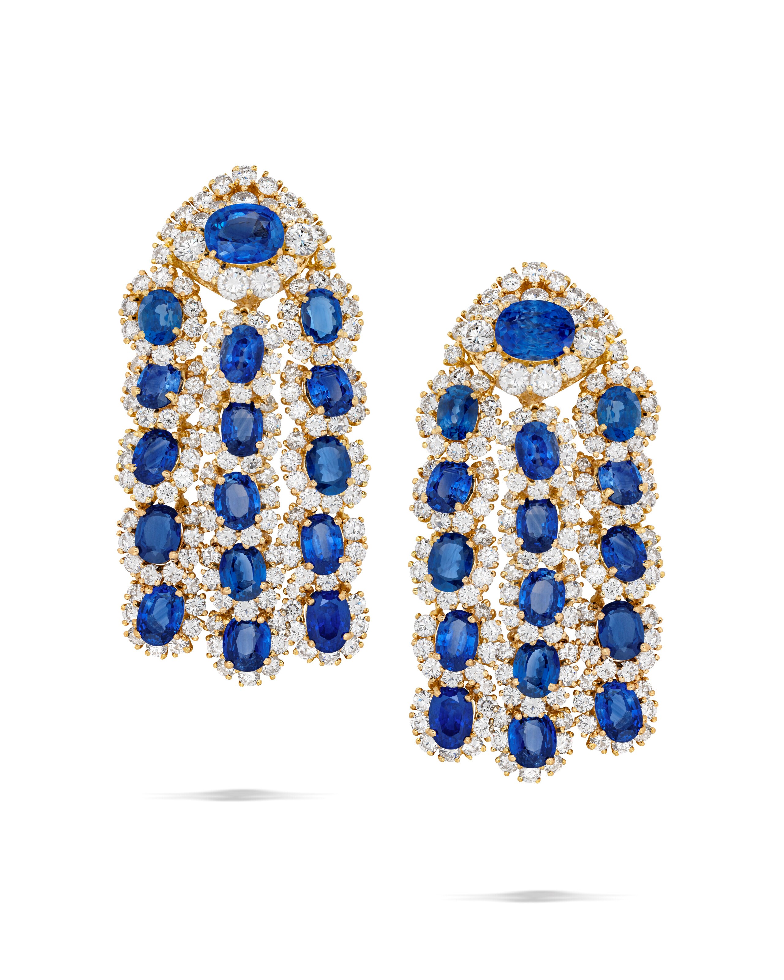 SAPPHIRE AND DIAMOND EARRINGS