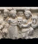 A ROMAN MARBLE SARCOPHAGUS PANEL