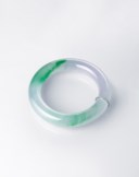 JADEITE AND DIAMOND BANGLE