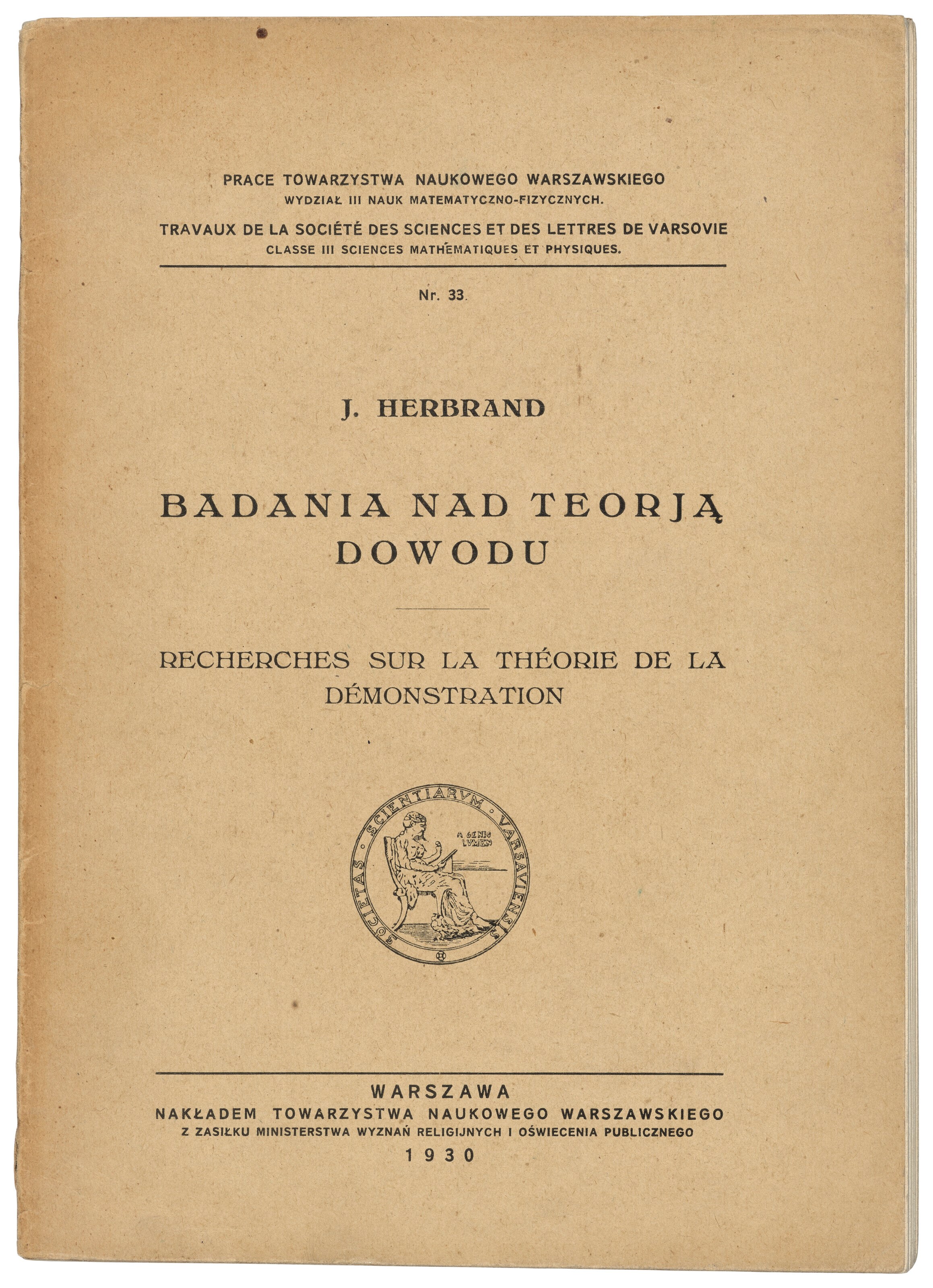 HERBRAND, Jacques (1908-31)