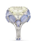 DIAMOND AND CHALCEDONY RING