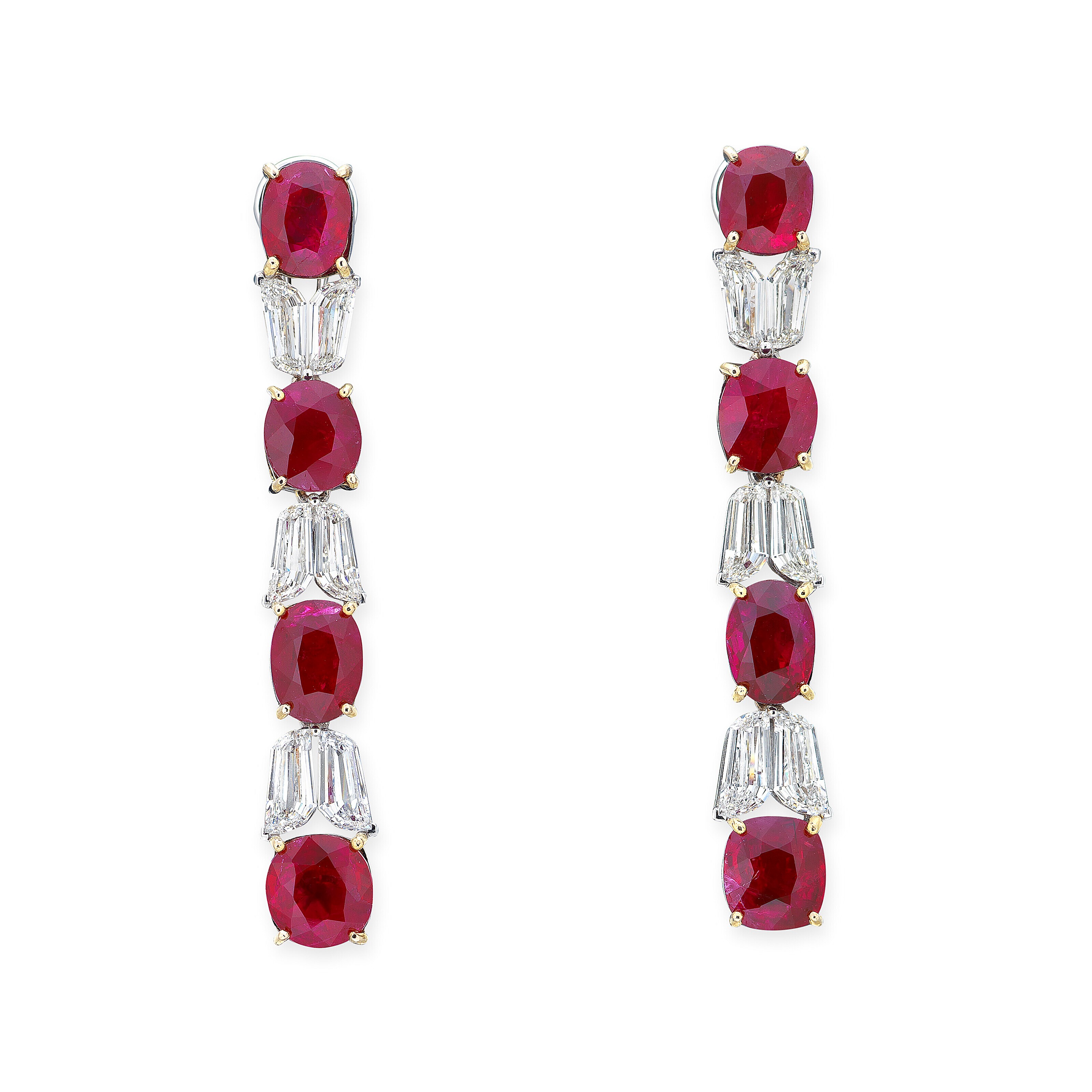 NO RESERVE - RUBY AND DIAMOND EARRINGS