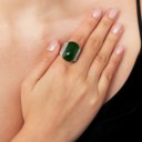 JADEITE AND DIAMOND RING