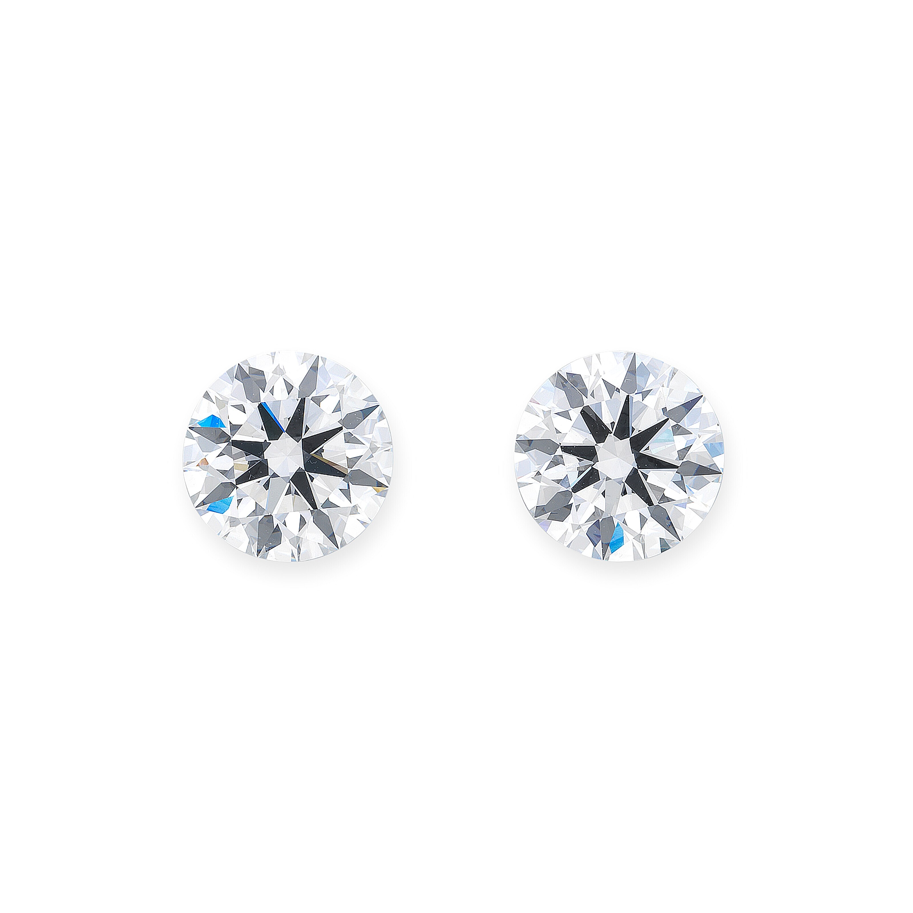 TWO UNMOUNTED DIAMONDS